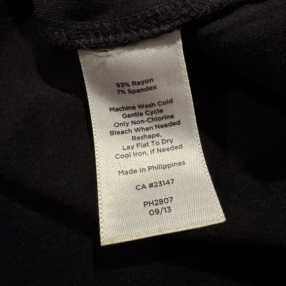 Talbots Womens Top V Neck 3/4 Sleeve Heavier Weight Career Black Size Large KQ - Picture 4 of 5